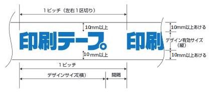 クロス印刷テープのデザインピッチと有効サイズ